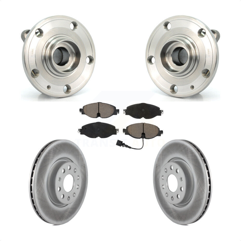 Front Hub Bearing Assembly Coated Disc Brake Rotors And Pads Kit For Volkswagen Passat KBB-125887