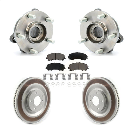 Front Hub Bearing Assembly Coated Disc Brake Rotor & Pads Kit For 2019-2021 INFINITI QX50 KBB-125888