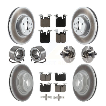 Front Rear Hub Bearing Coated Disc Brake Rotor & Pads Shoe Kit (10Pc) For BMW M235i M240i KBB-125910