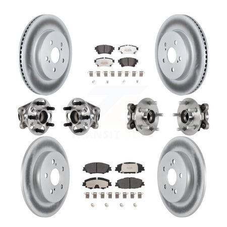 Front Rear Hub Bearings Coated Disc Brake Rotors And Pads Kit (10Pc) For Toyota Corolla KBB-125931