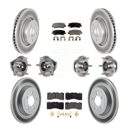 Front Rear Hub Bearing Coat Brake Rotor Pad Kit (10Pc) For 2015 Ford Mustang V6 with 3.7L KBB-125955