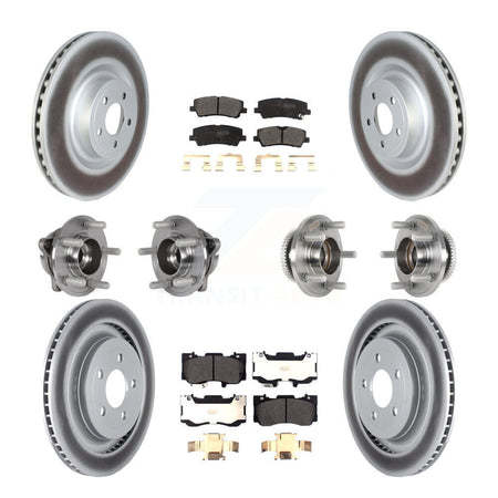 Front Rear Hub Bearings Coated Disc Brake Rotors And Pads Kit (10Pc) For Ford Mustang KBB-125957