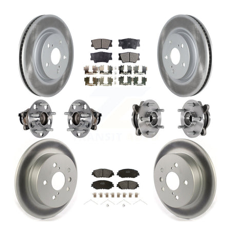 Front Rear Hub Bearings Coated Disc Brake Rotors And Pads Kit (10Pc) For Toyota Camry KBB-125962