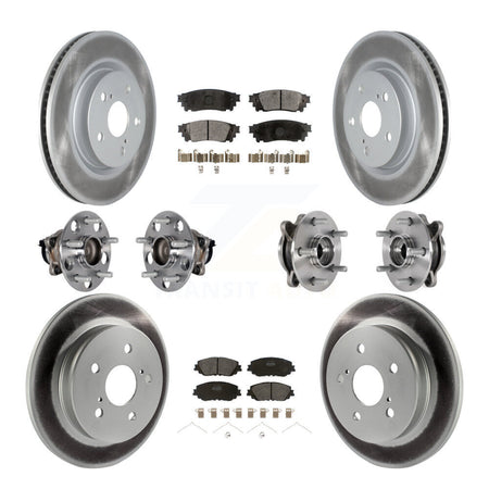 Front Rear Hub Bearings Coated Disc Brake Rotors And Pads Kit (10Pc) For Toyota Camry KBB-125964