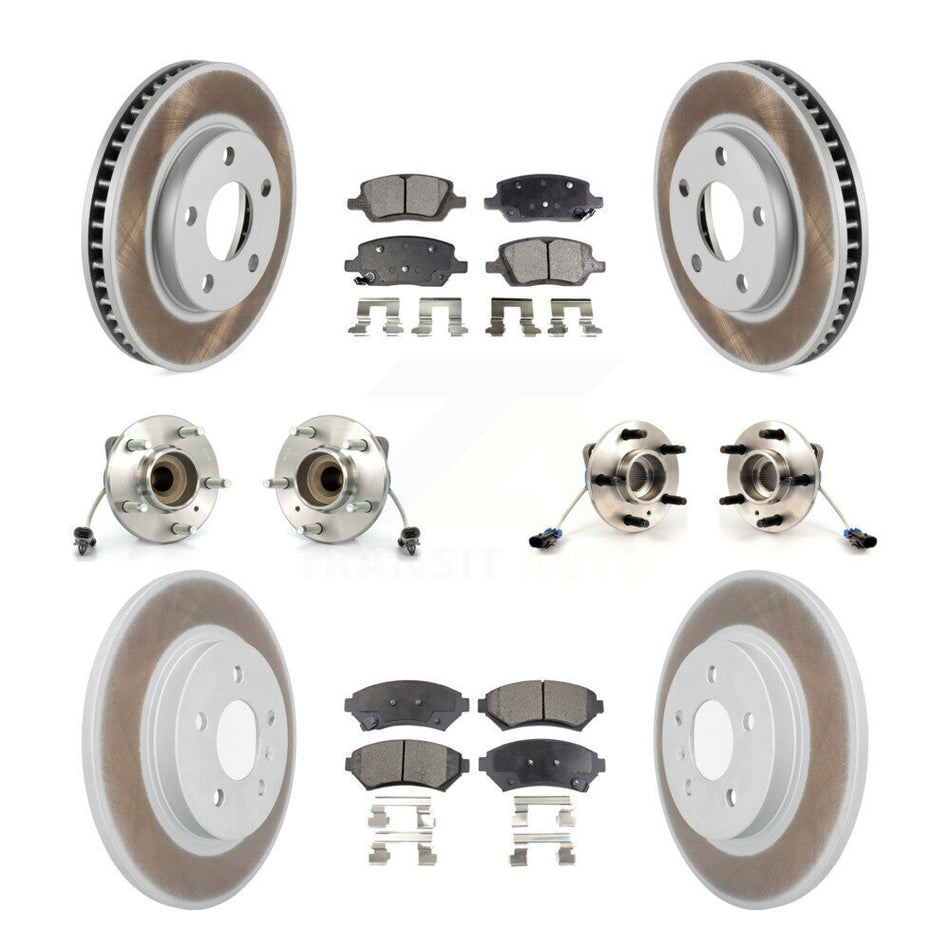 Front Rear Hub Bearing Coat Brake Rotor Pads Kit (10Pc) For Pontiac Montana 3 Hole Flange KBB-125967