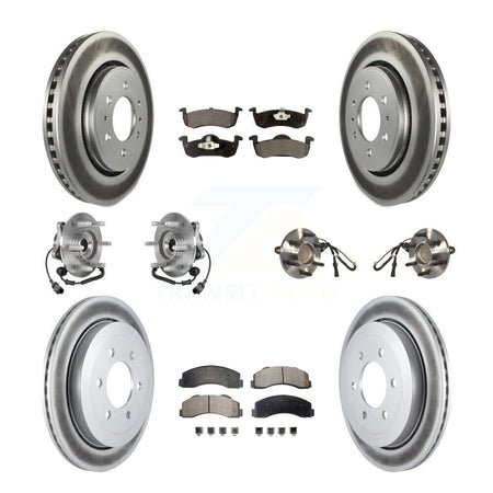 Front Rear Hub Bearing Coated Brake Rotor Pads Kit (10Pc) For Ford Expedition Lincoln RWD KBB-125968