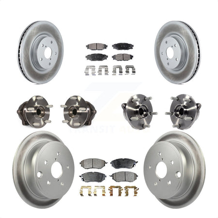 Front Rear Hub Bearing Assembly Coated Disc Brake Rotor And Pad Kit (10Pc) For Subaru WRX KBB-125974