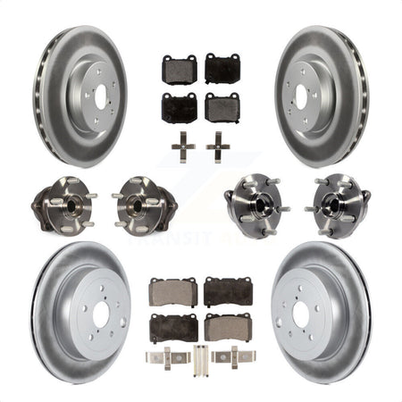 Front Rear Hub Bearing Coated Disc Brake Rotor Pads Kit (10Pc) For Subaru Impreza WRX STI KBB-125975