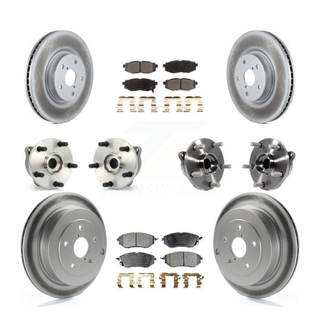 Front Rear Hub Bearing Coated Brake Rotor Pads Kit (10Pc) For 2006-2007 Subaru B9 Tribeca KBB-125977