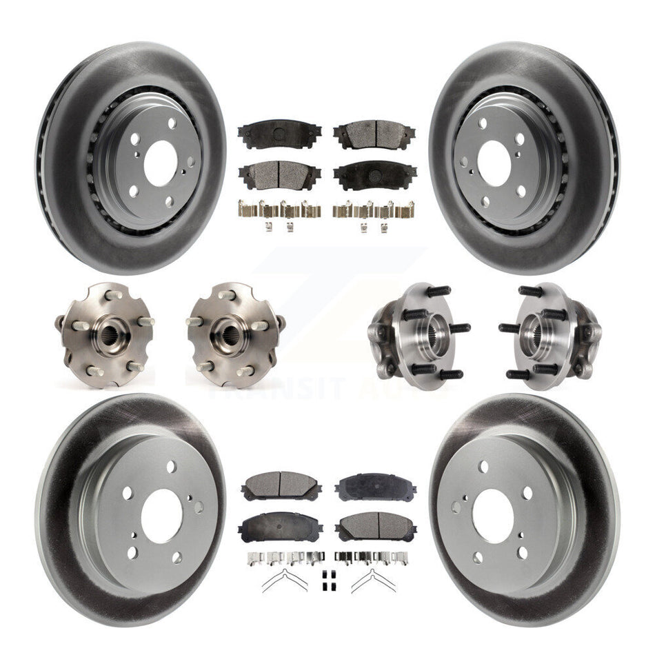 Front Rear Hub Bearing Coated Brake Rotor & Pads Kit (10Pc) For Lexus NX300 NX200t NX300h KBB-125979