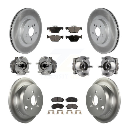 Front Rear Hub Bearing Coat Brake Rotor Pad Kit (10Pc) For 20 Subaru Crosstrek GAS engine KBB-125992