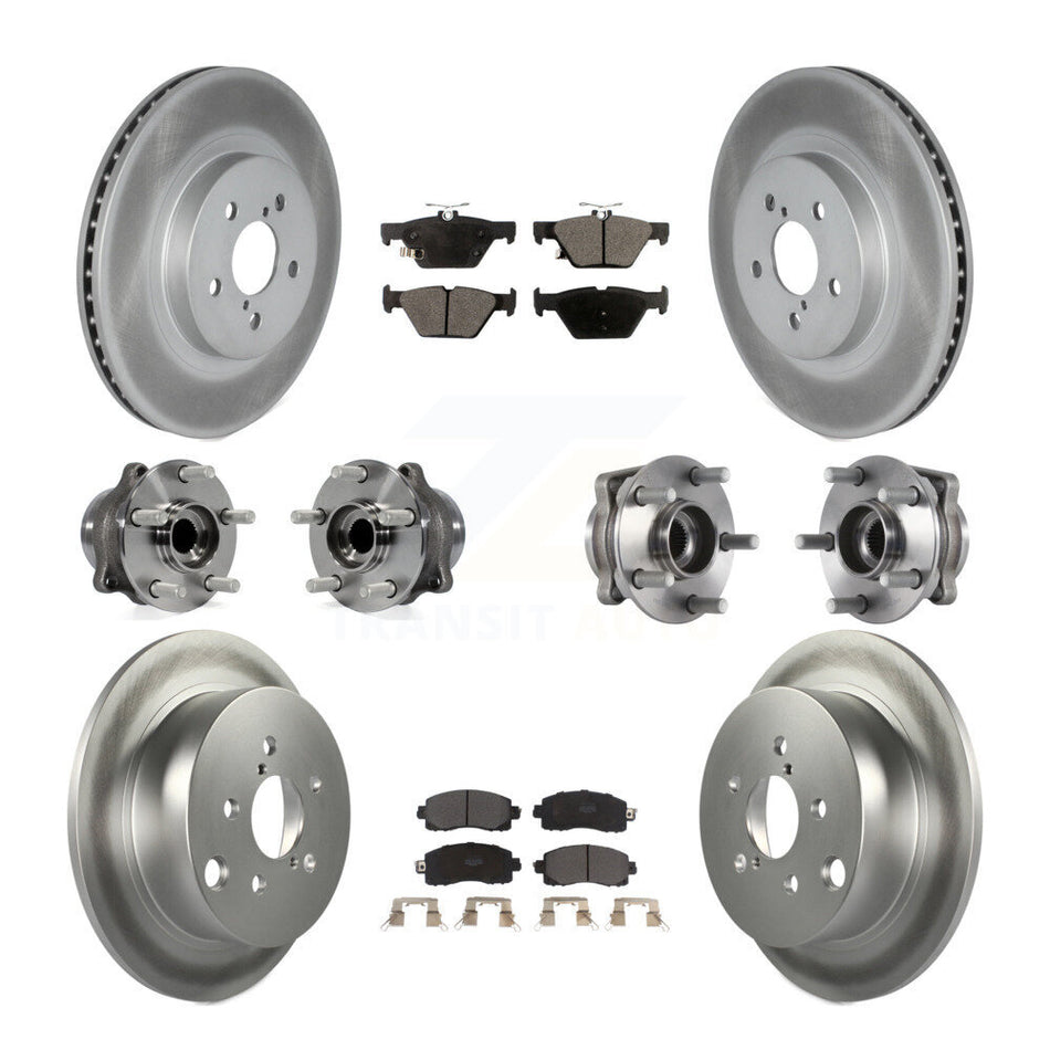 Front Rear Hub Bearing Coat Brake Rotor Pad Kit (10Pc) For 20 Subaru Crosstrek GAS engine KBB-125992