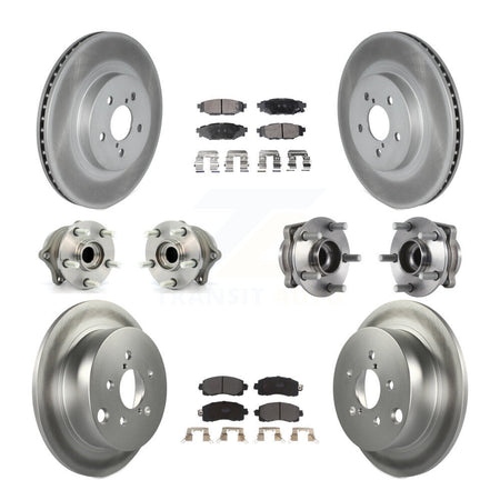 Front Rear Hub Bearings Coated Disc Brake Rotors And Pads Kit (10Pc) For Subaru Crosstrek KBB-125993