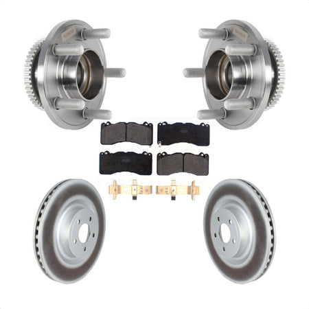 Front Hub Bearing Assembly Coated Brake Rotor Pad Kit For Ford Mustang With Brembo Brakes KBB-126004