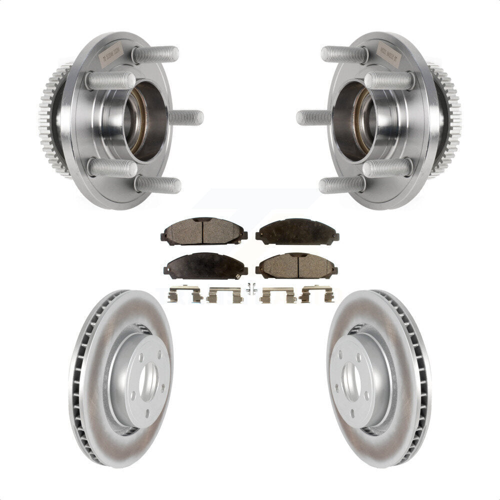 Front Hub Bearing Assembly Coated Disc Brake Rotors And Pads Kit For Ford Mustang KBB-126005