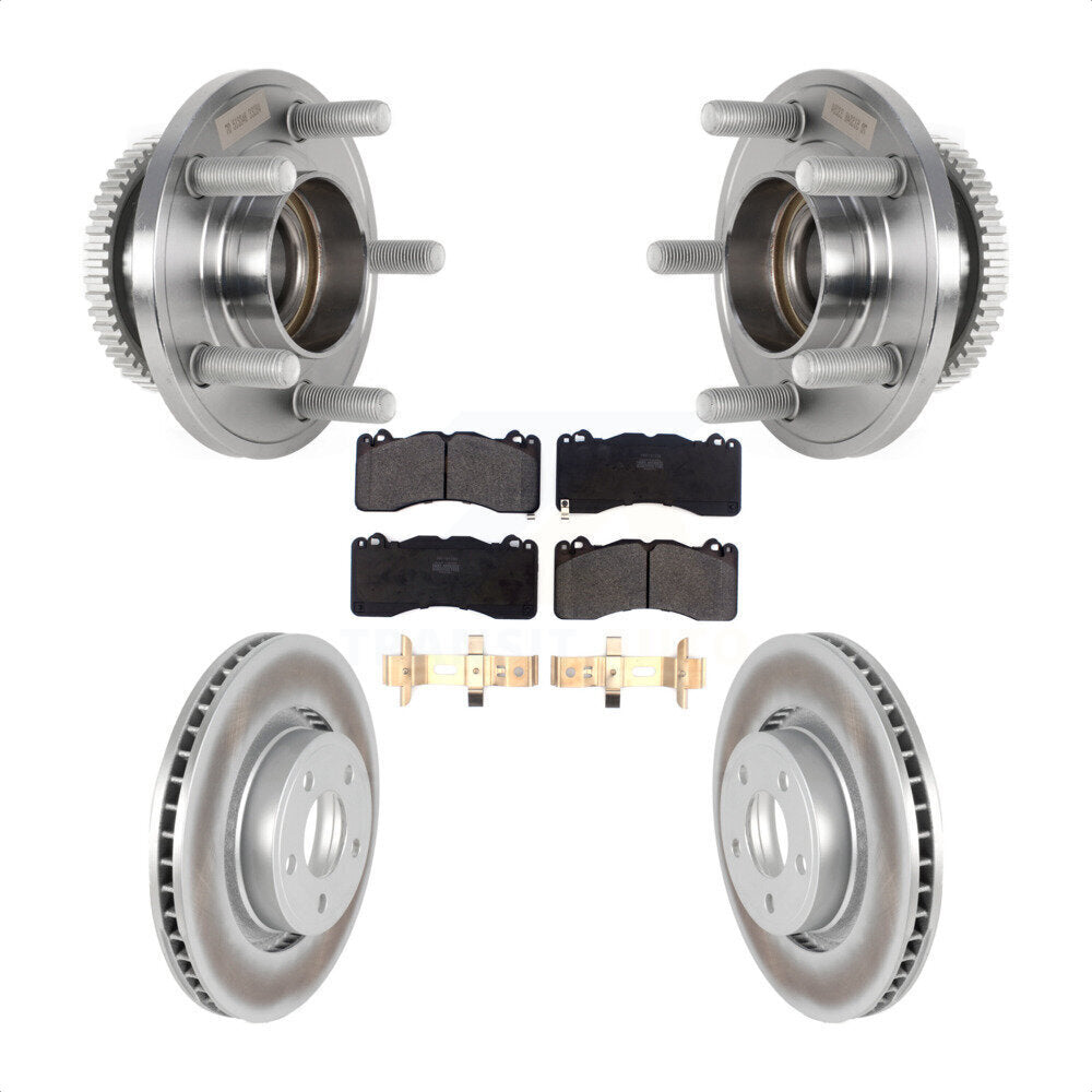 Front Hub Bearing Coated Brake Rotor Pads Kit For 2015 Ford Mustang V6 With Brembo Brakes KBB-126006