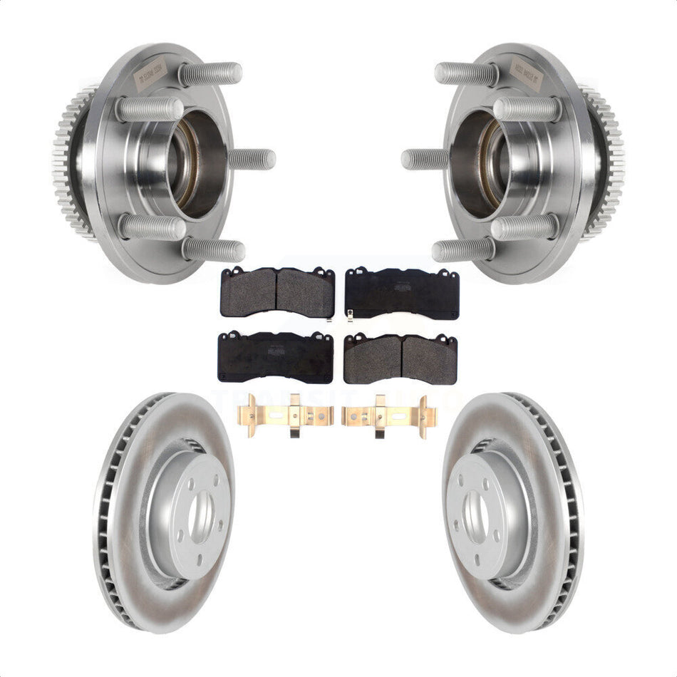 Front Hub Bearing Coated Brake Rotor Pads Kit For 2015 Ford Mustang V6 With Brembo Brakes KBB-126006