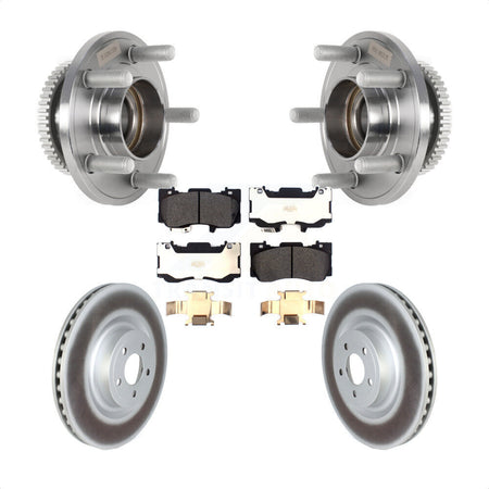 Front Hub Bearing Assembly Coated Disc Brake Rotors And Pads Kit For Ford Mustang KBB-126007