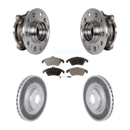 Front Hub Bearing Assembly Coated Brake Rotor And Pad Kit For 2017 Mercedes-Benz E400 AWD KBB-126016