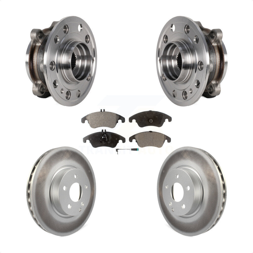 Front Hub Bearing Assembly Coated Brake Rotor And Pad Kit For 2017 Mercedes-Benz E400 AWD KBB-126017