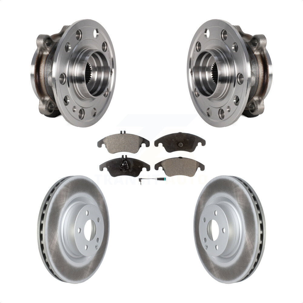 Front Hub Bearing Assembly Coated Brake Rotor And Pad Kit For 2017 Mercedes-Benz E400 AWD KBB-126018