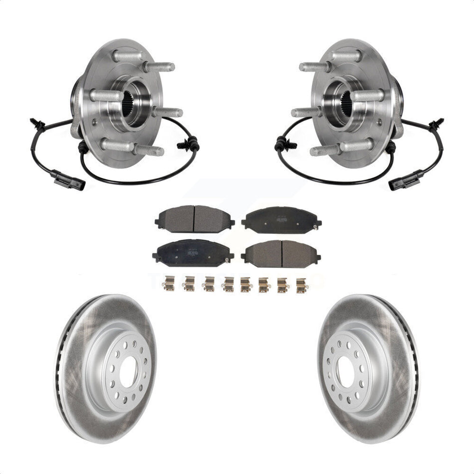 Front Hub Bearing Coated Disc Brake Rotor Pad Kit For Ram 1500 Without 22" Factory Wheels KBB-126020