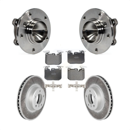 Front Hub Bearing Coated Brake Rotor Pad Kit For BMW 328i With 340mm Diameter KBB-126024