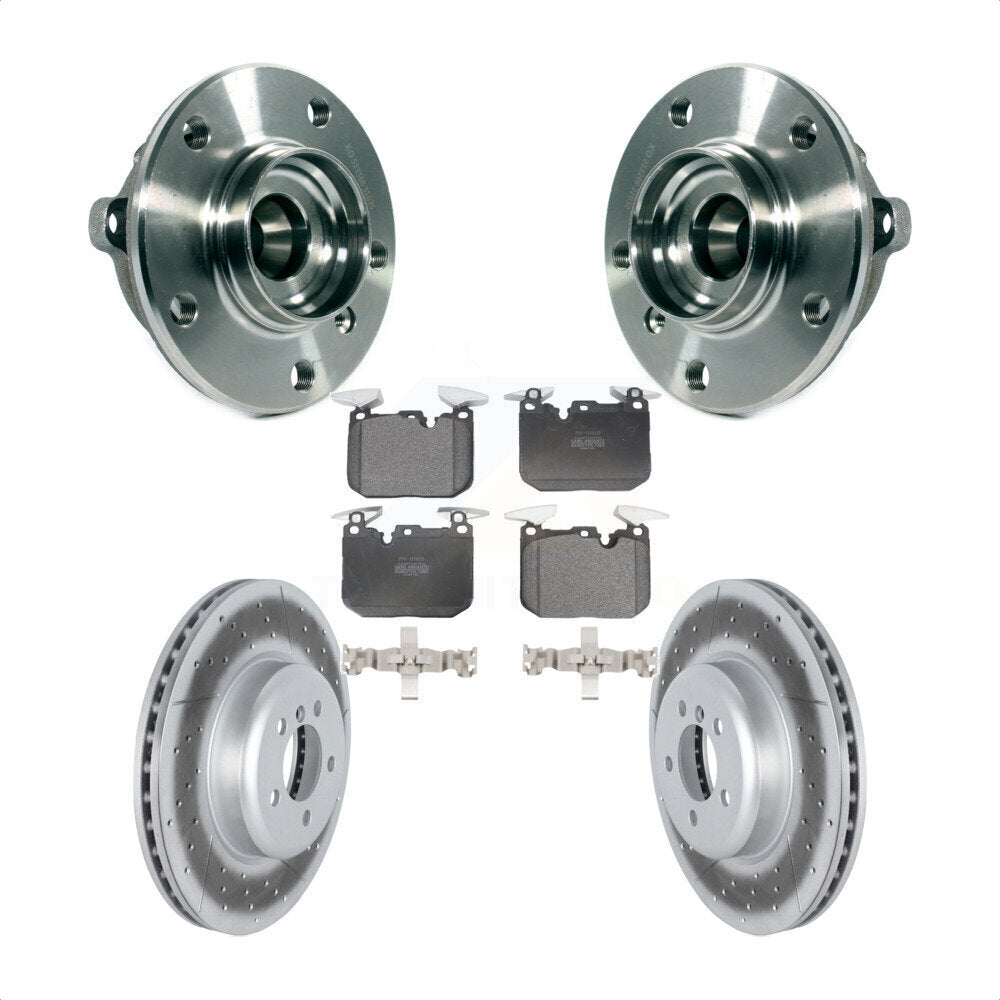 Front Hub Bearing Coated Brake Rotor Pads Kit For BMW 335i xDrive 435i Gran Coupe 340i GT KBB-126025