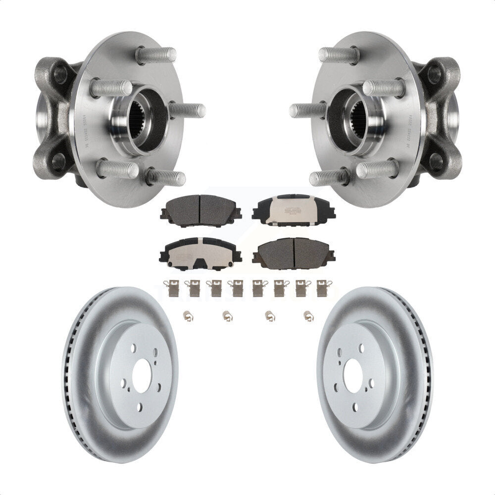Front Hub Bearing Assembly Coated Disc Brake Rotor Pad Kit For Toyota Corolla Prius Prime KBB-126039