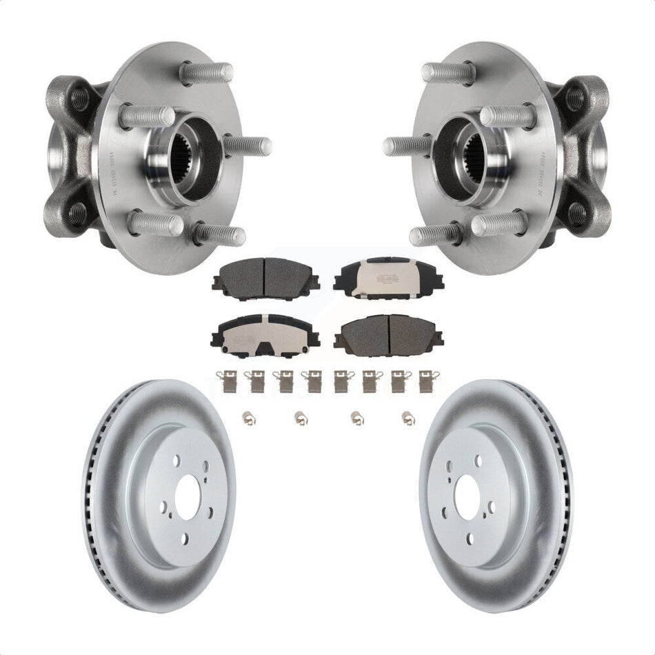 Front Hub Bearing Assembly Coated Disc Brake Rotor Pad Kit For Toyota Corolla Prius Prime KBB-126039