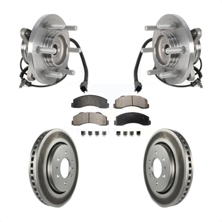 Front Hub Bearing Coated Brake Rotor & Pads Kit For Ford Expedition Lincoln Navigator 4WD KBB-126040