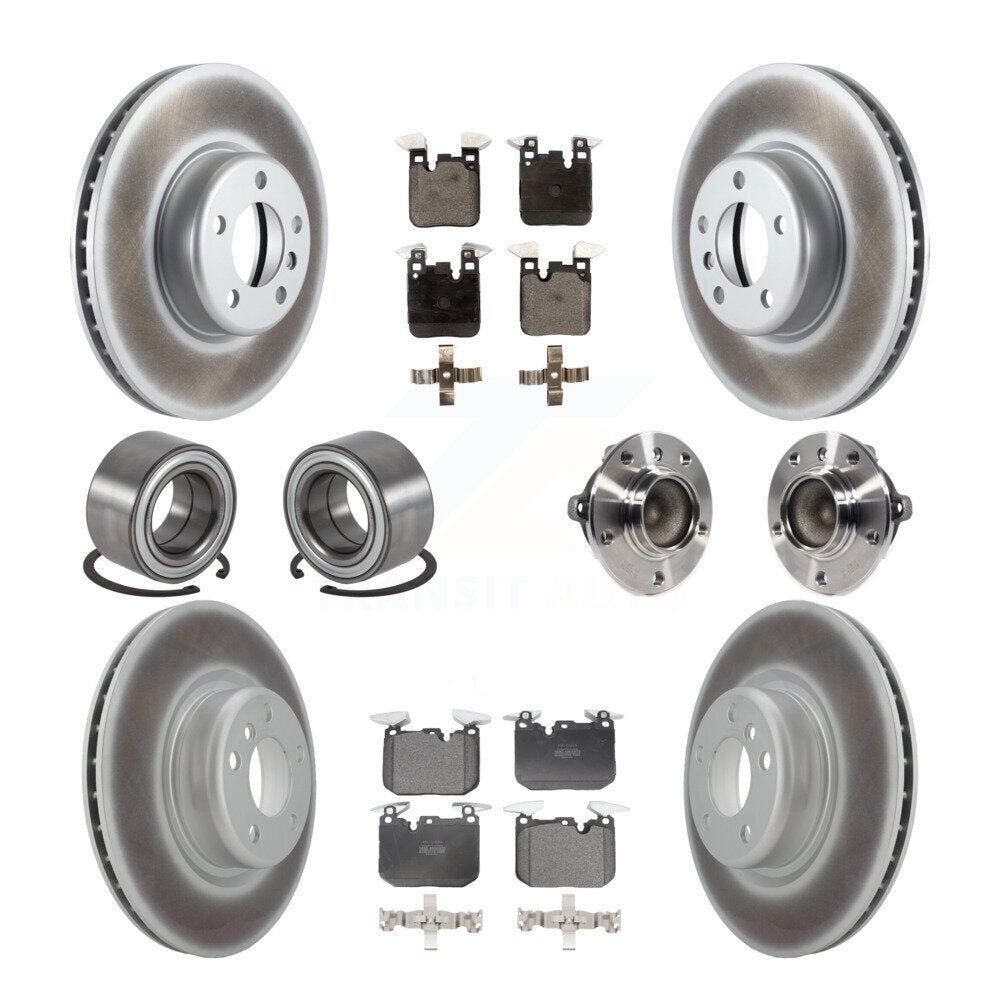 Front Rear Hub Bearing Coated Disc Brake Rotor & Pads Shoe Kit (10Pc) For BMW M235i M240i KBB-126051