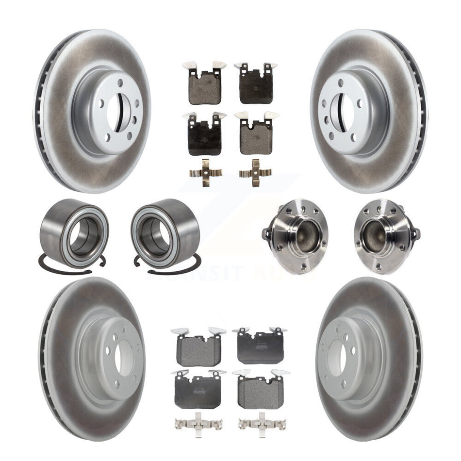 Front Rear Hub Bearing Coated Disc Brake Rotor & Pads Shoe Kit (10Pc) For BMW M235i M240i KBB-126051
