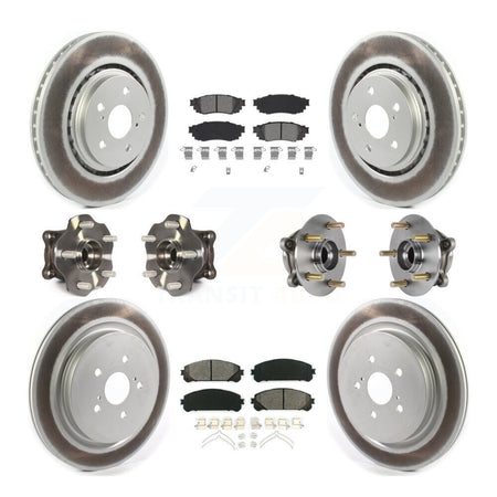 Front Rear Hub Bearing Coated Brake Rotor & Pads Kit (10Pc) For Lexus RX350 RX450h RX350L KBB-126096