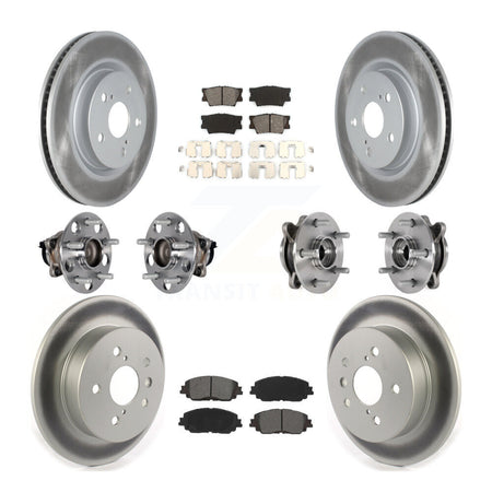 Front Rear Hub Bearings Coated Disc Brake Rotors And Pads Kit (10Pc) For Toyota Camry KBB-126102