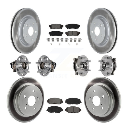 Front Rear Hub Bearings Coated Disc Brake Rotors And Pads Kit (10Pc) For Toyota Camry KBB-126103
