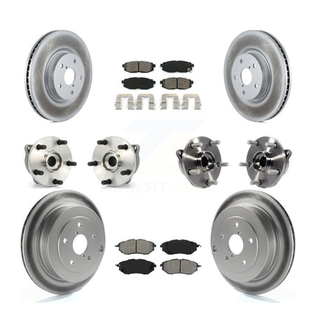 Front Rear Hub Bearing Coated Brake Rotor Pads Kit (10Pc) For 2006-2007 Subaru B9 Tribeca KBB-126107