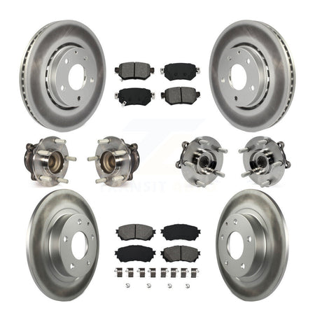 Front Rear Hub Bearing Coated Brake Rotor Pads Kit (10Pc) For Mazda 6 Naturally Aspirated KBB-126119
