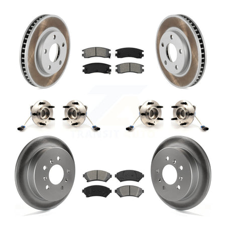 Front Rear Hub Bearing Coated Brake Rotor And Pad Kit (10Pc) For 2001 Pontiac Montana AWD KBB-126120
