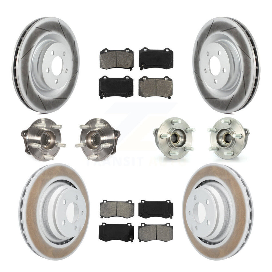 Front Rear Hub Bearing Coated Brake Rotor And Pad Kit (10Pc) For Dodge Challenger Charger KBB-126124