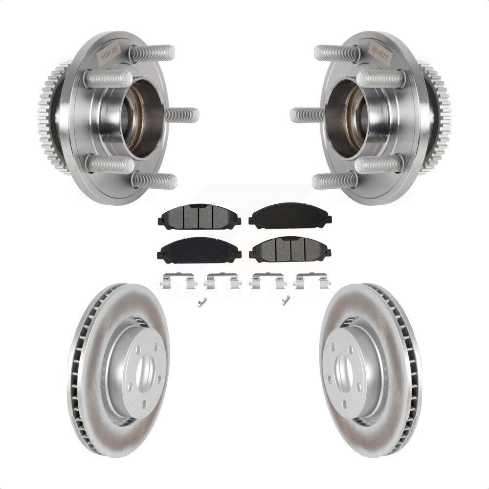Front Hub Bearing Assembly Coated Disc Brake Rotors And Pads Kit For Ford Mustang KBB-126144