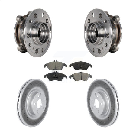Front Hub Bearing Assembly Coated Brake Rotor And Pad Kit For 2017 Mercedes-Benz E400 AWD KBB-126150