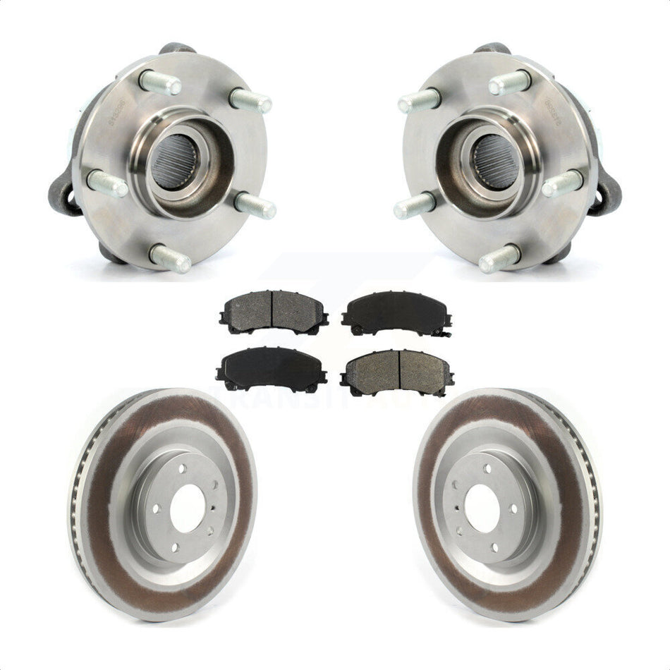 Front Hub Bearing Assembly Coated Disc Brake Rotor & Pads Kit For 2019-2021 INFINITI QX50 KBB-126160