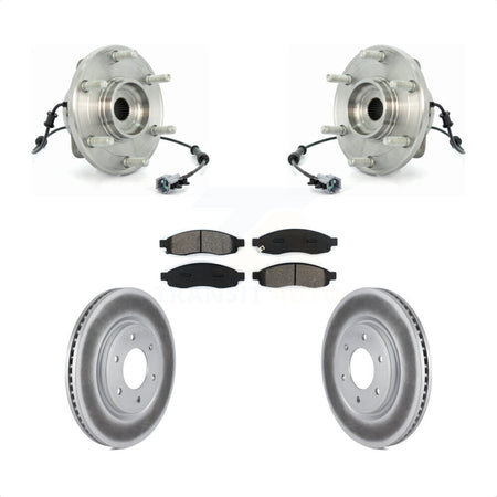 Front Hub Bearing Assembly Coated Brake Rotor & Pads Kit For 2007 Nissan TITAN From 04 07 KBB-126166