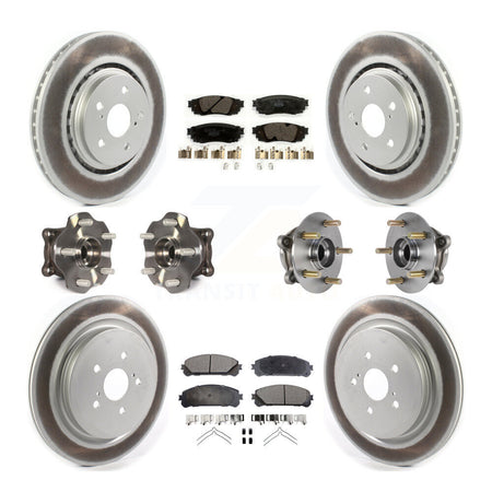 Front Rear Hub Bearing Coated Brake Rotor & Pads Kit (10Pc) For Lexus RX350 RX450h RX350L KBB-126173