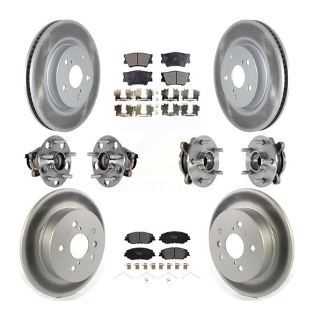 Front Rear Hub Bearings Coated Disc Brake Rotors And Pads Kit (10Pc) For Toyota Camry KBB-126176