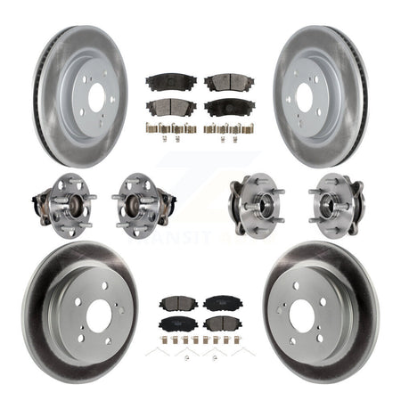 Front Rear Hub Bearings Coated Disc Brake Rotors And Pads Kit (10Pc) For Toyota Camry KBB-126177