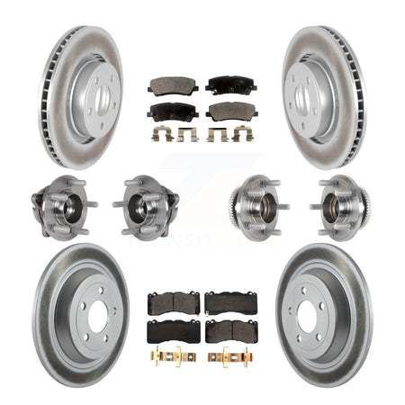 Front Rear Hub Bearing Coat Brake Rotor Pad Kit (10Pc) For 2015 Ford Mustang V6 with 3.7L KBB-126188