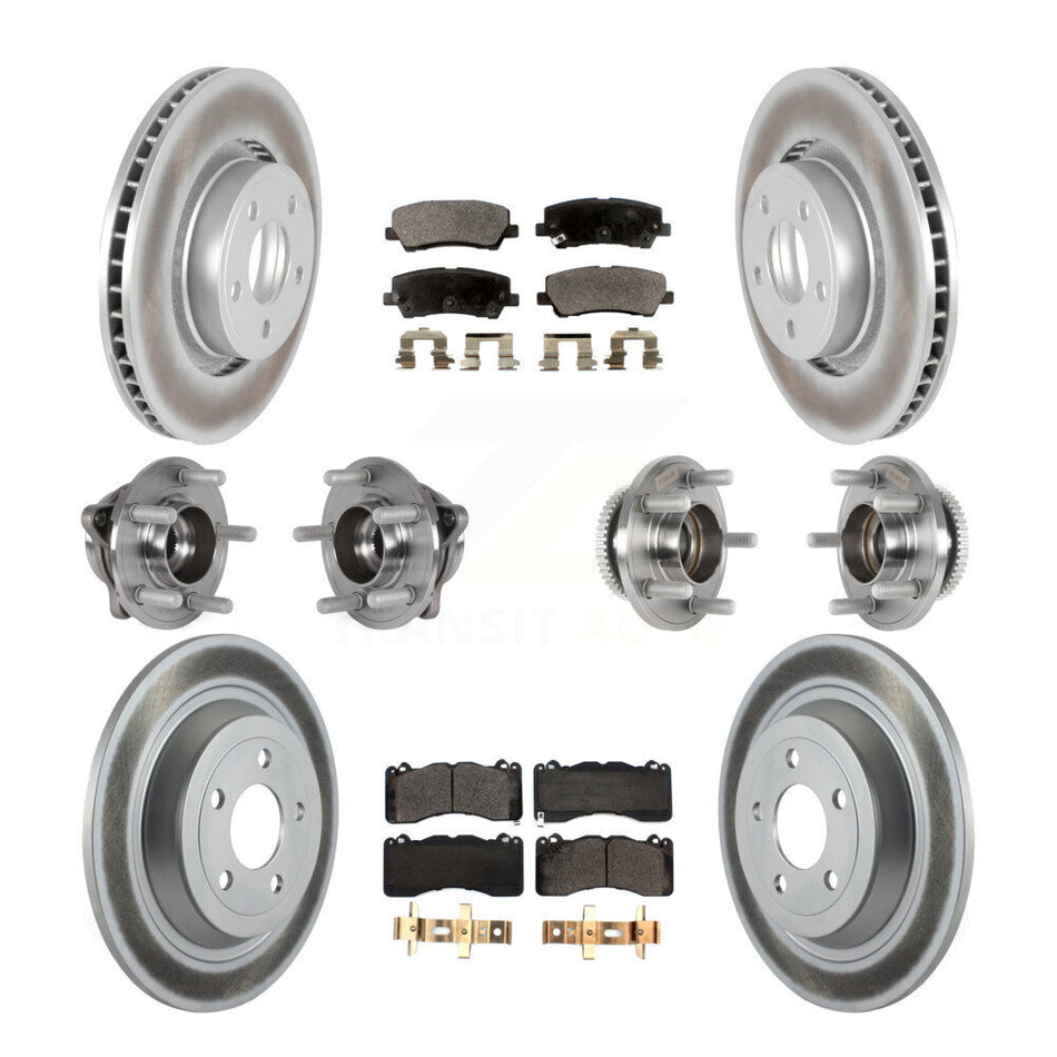 Front Rear Hub Bearing Coat Brake Rotor Pad Kit (10Pc) For 2015 Ford Mustang V6 with 3.7L KBB-126188