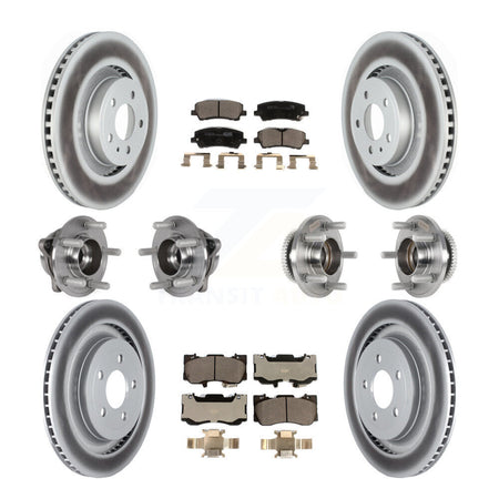 Front Rear Hub Bearings Coated Disc Brake Rotors And Pads Kit (10Pc) For Ford Mustang KBB-126190